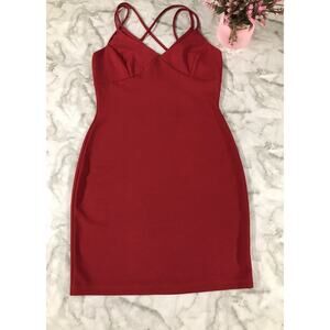Fashion Nova Strappy Night Midi Party Dress Bodycon Sz Medium Made in USA NWOT